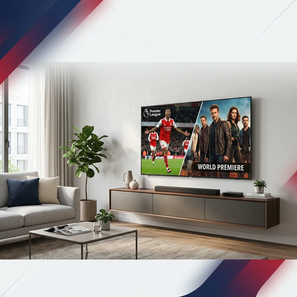 4K Live IPTV streaming on a living room TV